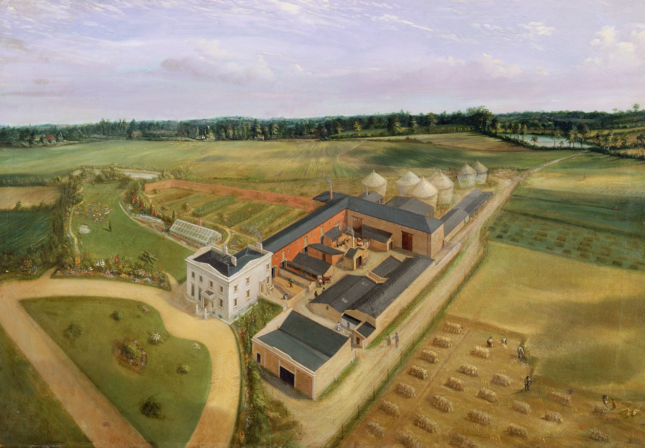Tiptree Hall ve Çiftlik, Essex, c.1850-60 by William Henry Browne