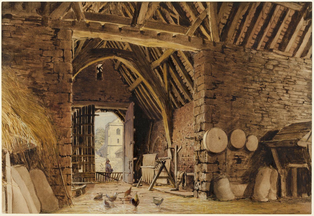 Bir Ahır İç by William Henry Hunt