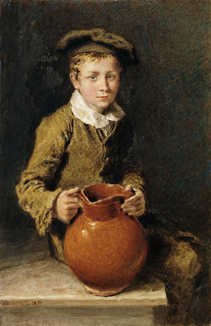 Sürahili Bir Bankta Oturan Bir Çocuk, 1839 by William Henry Hunt