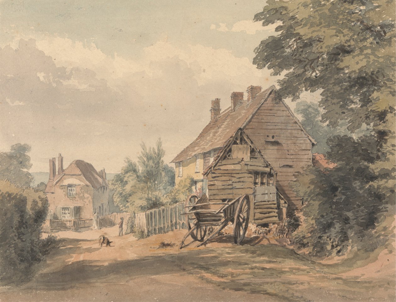 Bir Kır Köyünde Bir Sokak by William Henry Hunt