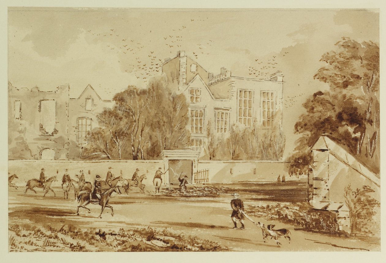 Hardwick Old Hall (kağıt üzerine sulu boya) by William Henry Hunt