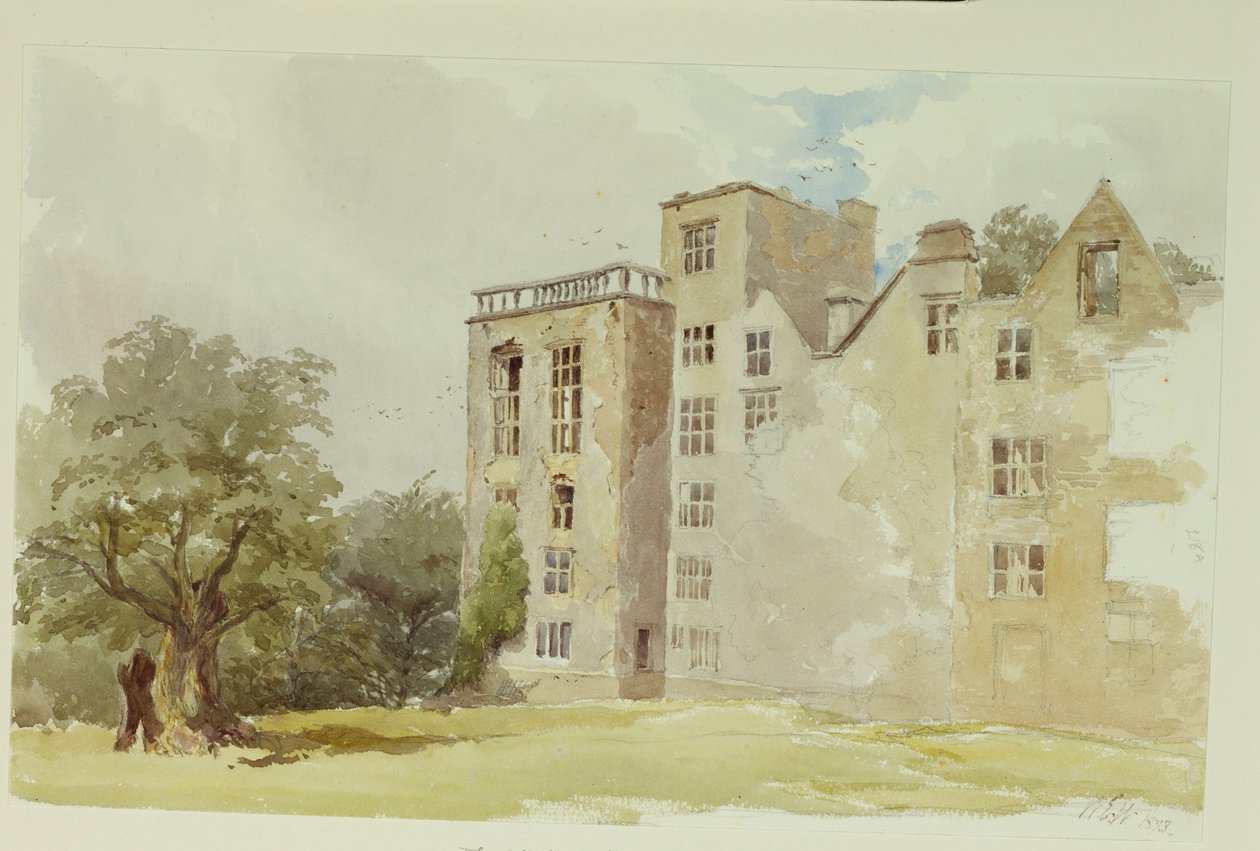 Hardwick Old Hall (kağıt üzerine sulu boya) by William Henry Hunt