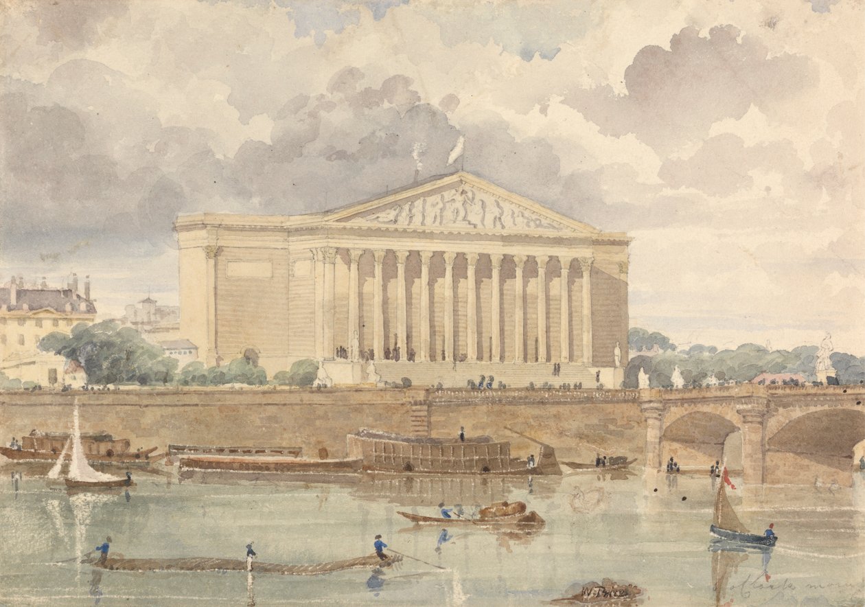 Temsilciler Meclisi ve Pont Louis XVI, 30 Temmuz 1828, sabah saat 6 by William Henry Lake Price
