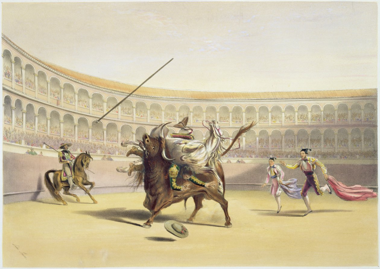 Picador ve Atı Fırlayan Boğa, 1865 by William Henry Lake Price