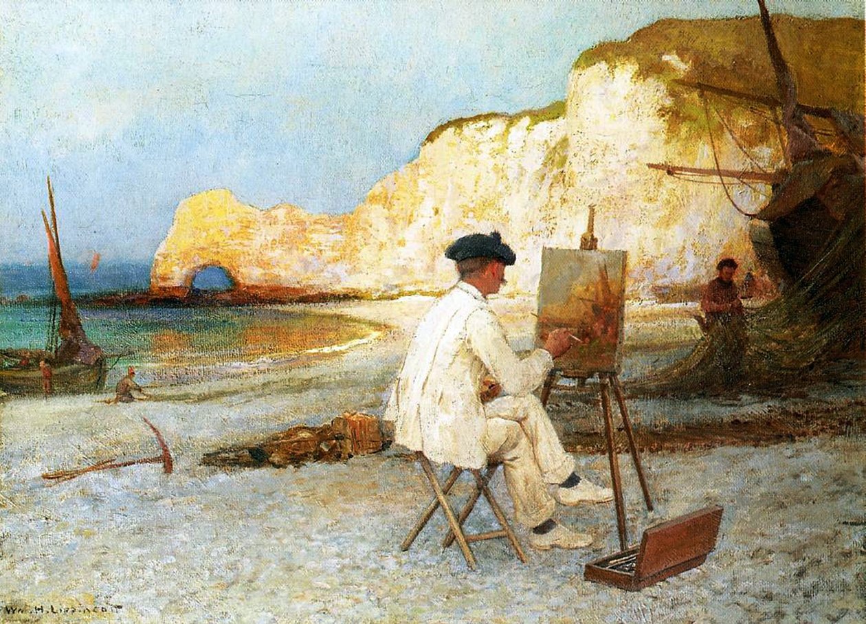 Deniz Kenarında Bir Ressam, 1885 dolayları (tuval üzerine yağlı boya) by William Henry Lippincott