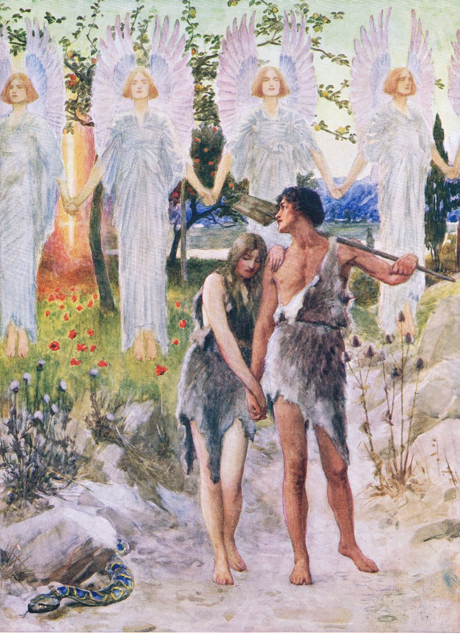 Başlangıçta, Thomas Nelson tarafından yayınlanan İncil Resimli Kitaptan, c.1950 by William Henry Margetson