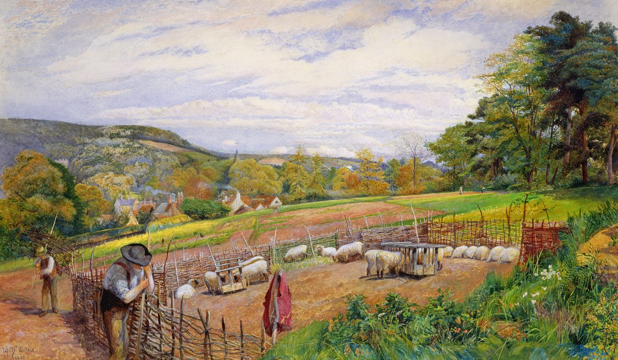 Koyun Kalemini Onarmak, 1858 by William Henry Millais