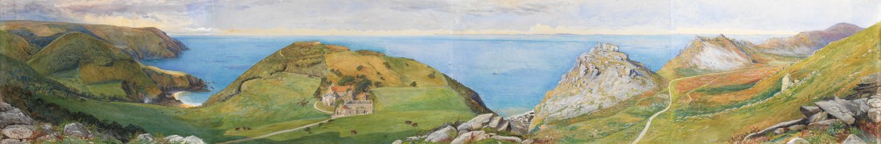 The Valley of the Rocks (beyaz ile yükseltilmiş wc ve guaj) by William Henry Millais
