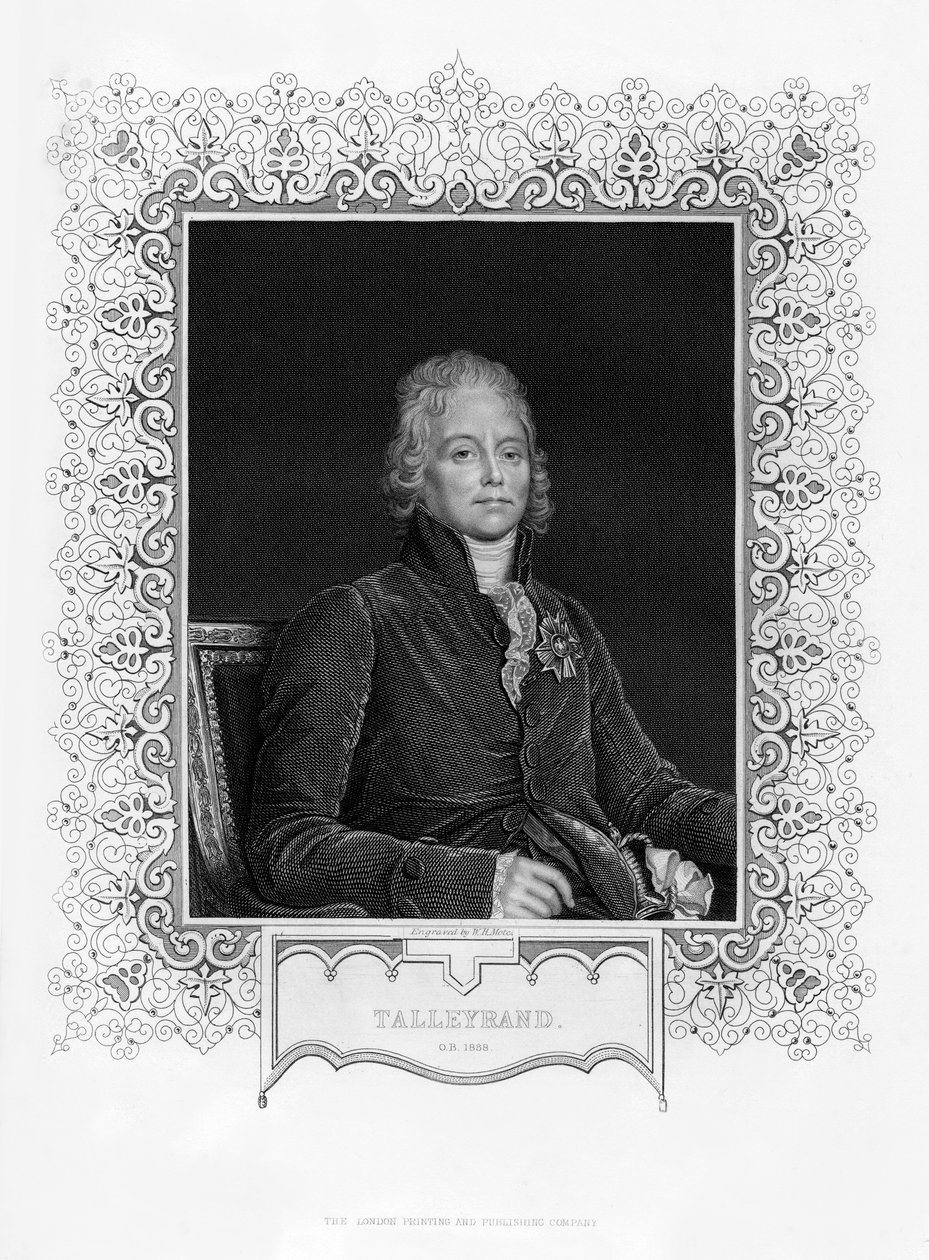 Charles Maurice de Talleyrand-Perigord, Fransız diplomat, 19. yüzyıl. by William Henry Mote