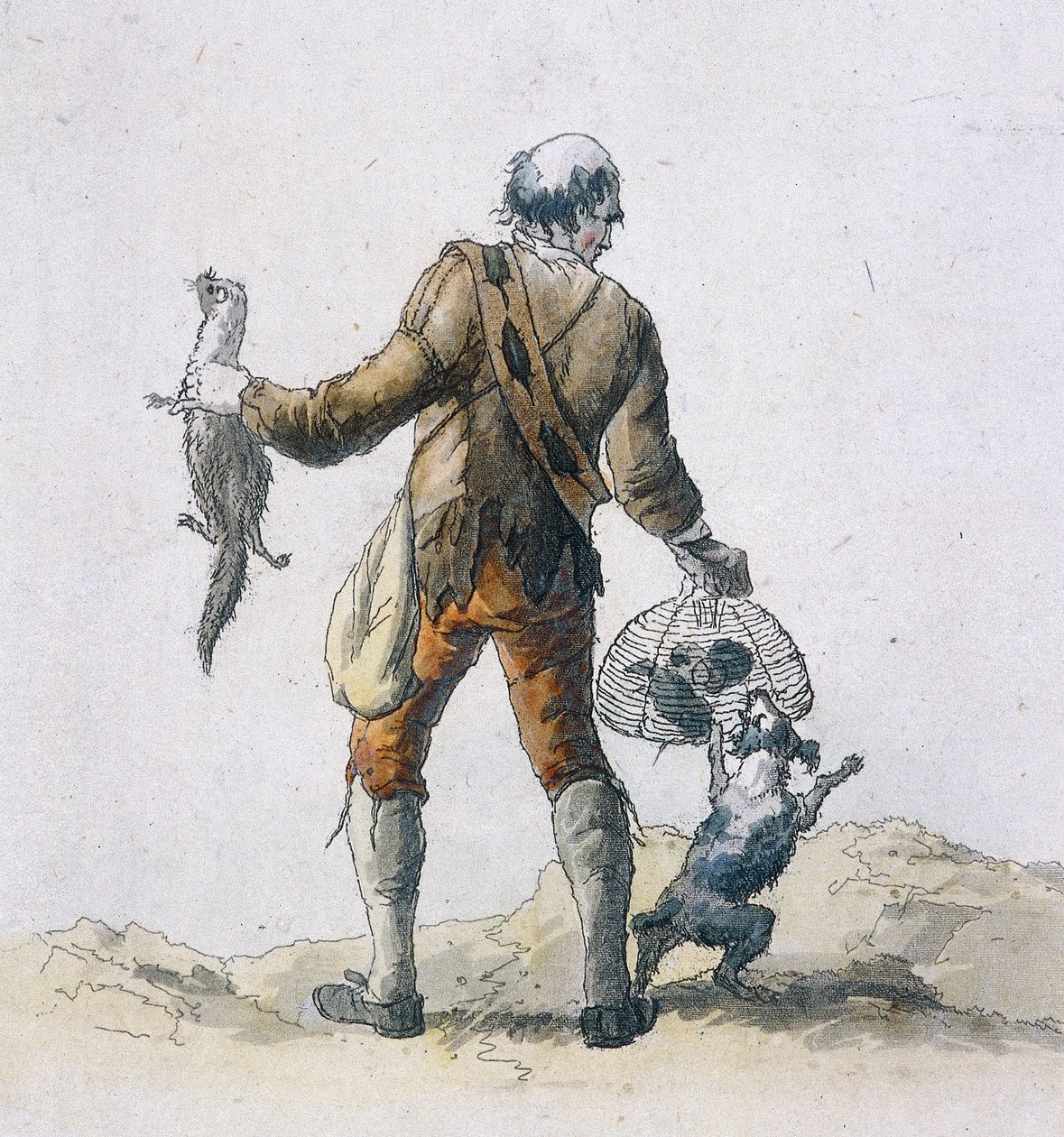 Bir fare avcısı, Taşra Karakterleri, 1804 by William Henry Pyne