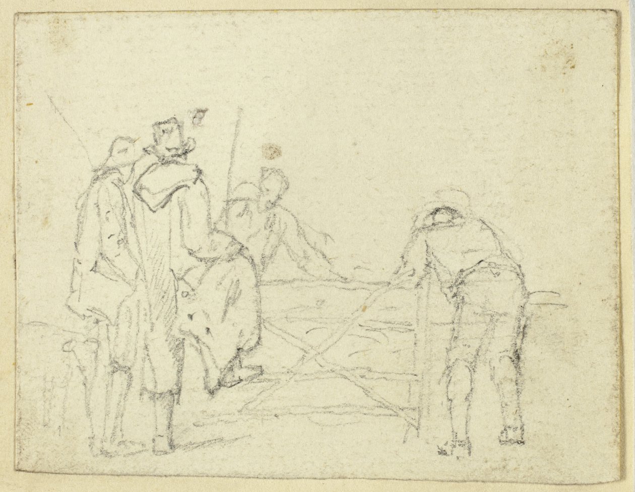 Kapıdaki Beş Figür by William Henry Pyne