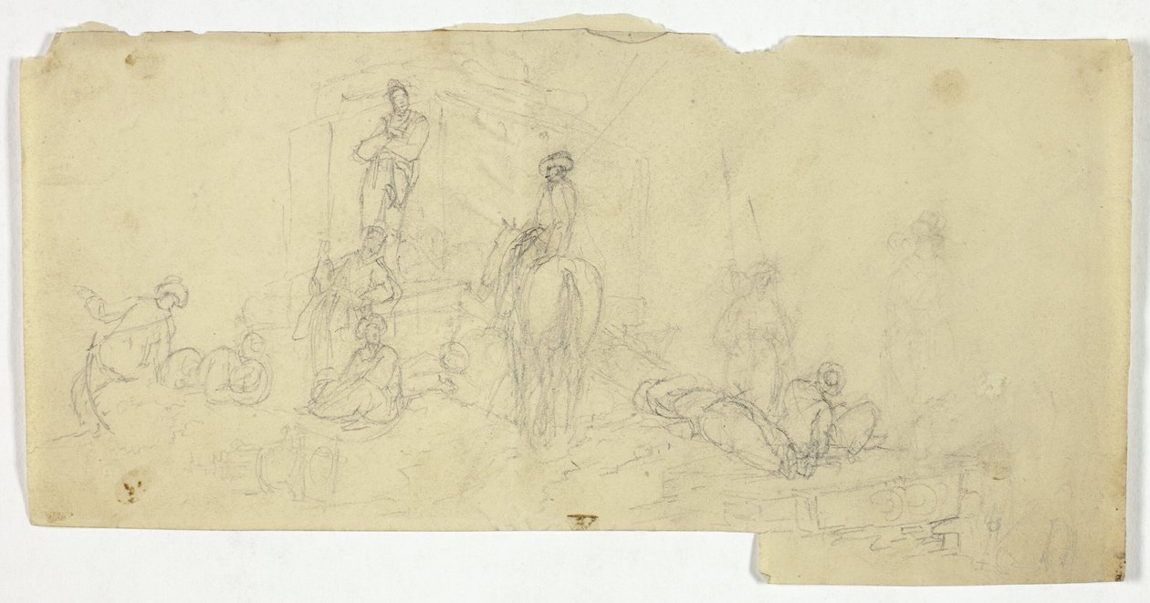 Atlı Adam ile Köylü Grubu by William Henry Pyne
