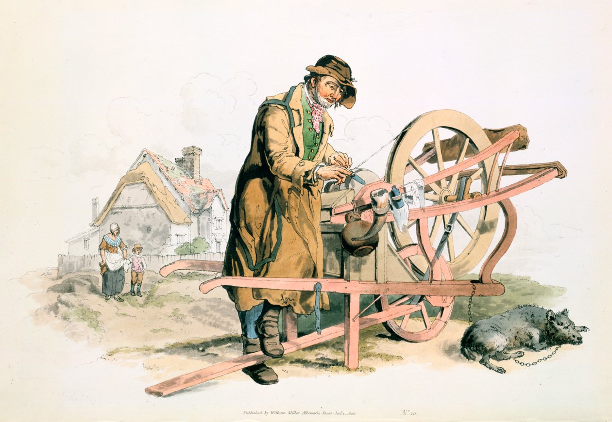 Bıçak değirmeni, 1808 by William Henry Pyne