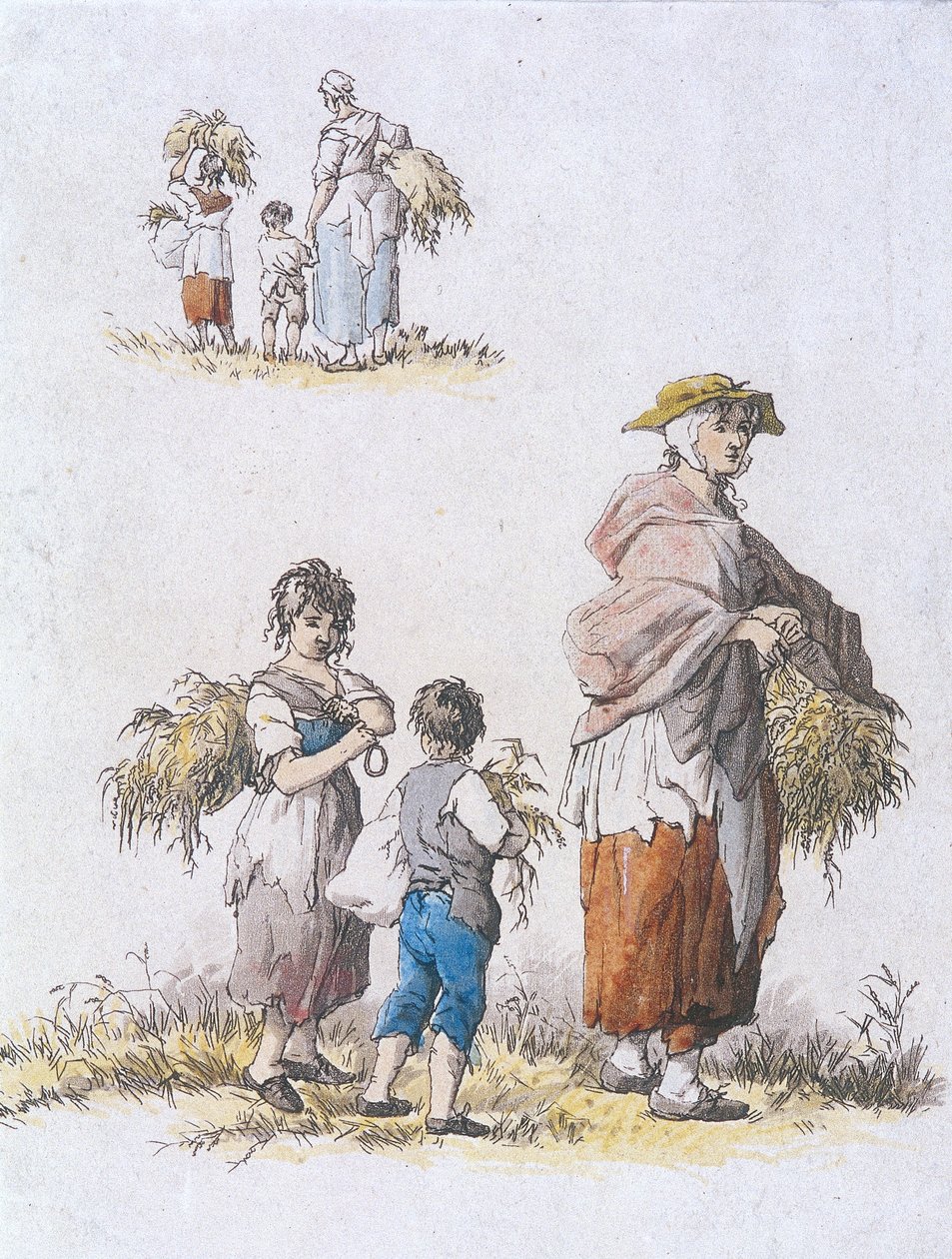 Kadın ve çocukların ayıklanması, Taşra Karakterleri, 1802 by William Henry Pyne