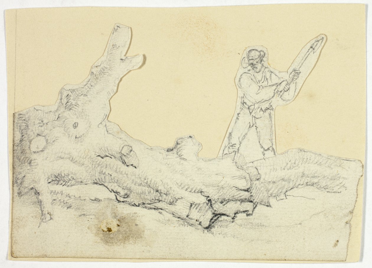 Woodsman Balta Düşmüş Ağaç by William Henry Pyne