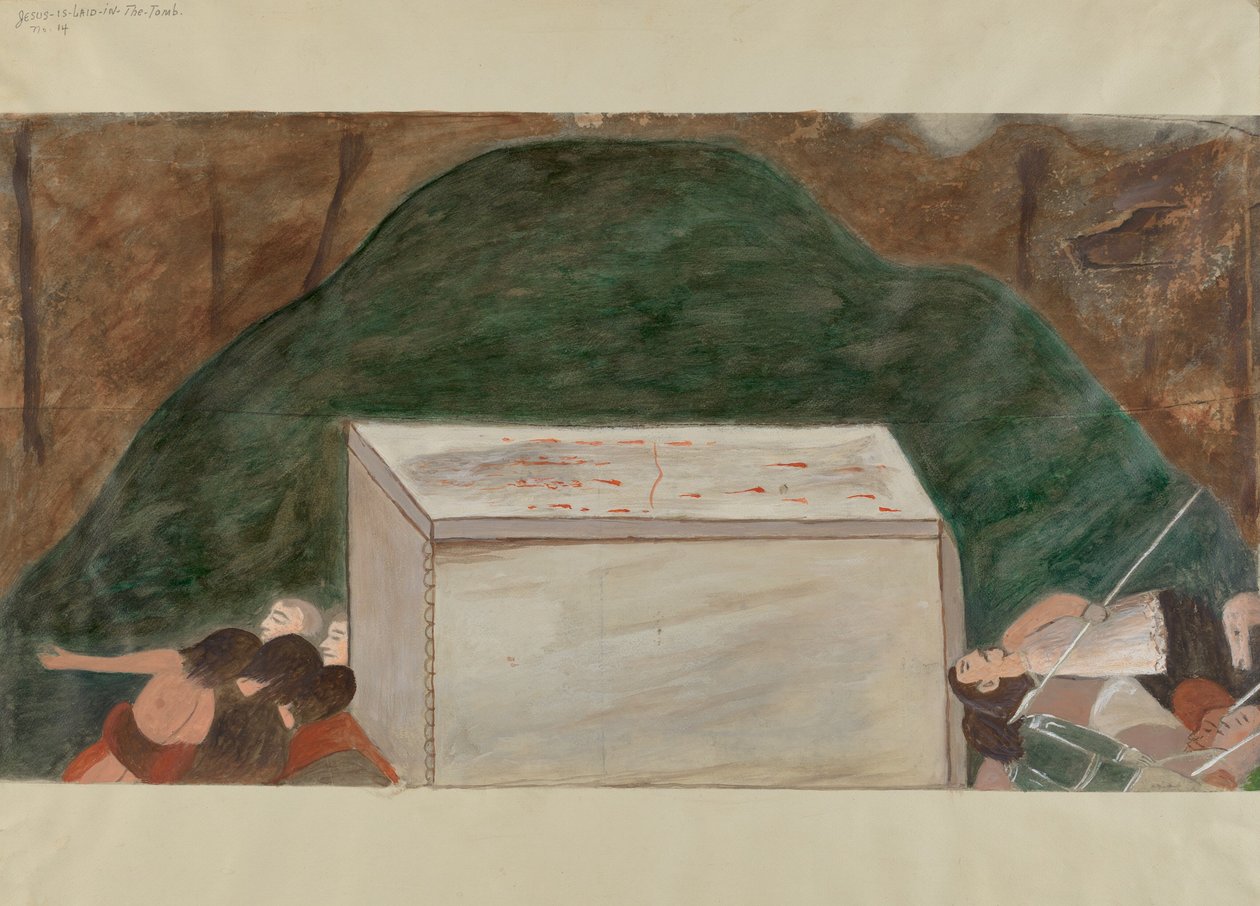 14 Nolu Haç Durağı: İsa Mezarına Yatıyor, c. 1936. by William Herbert