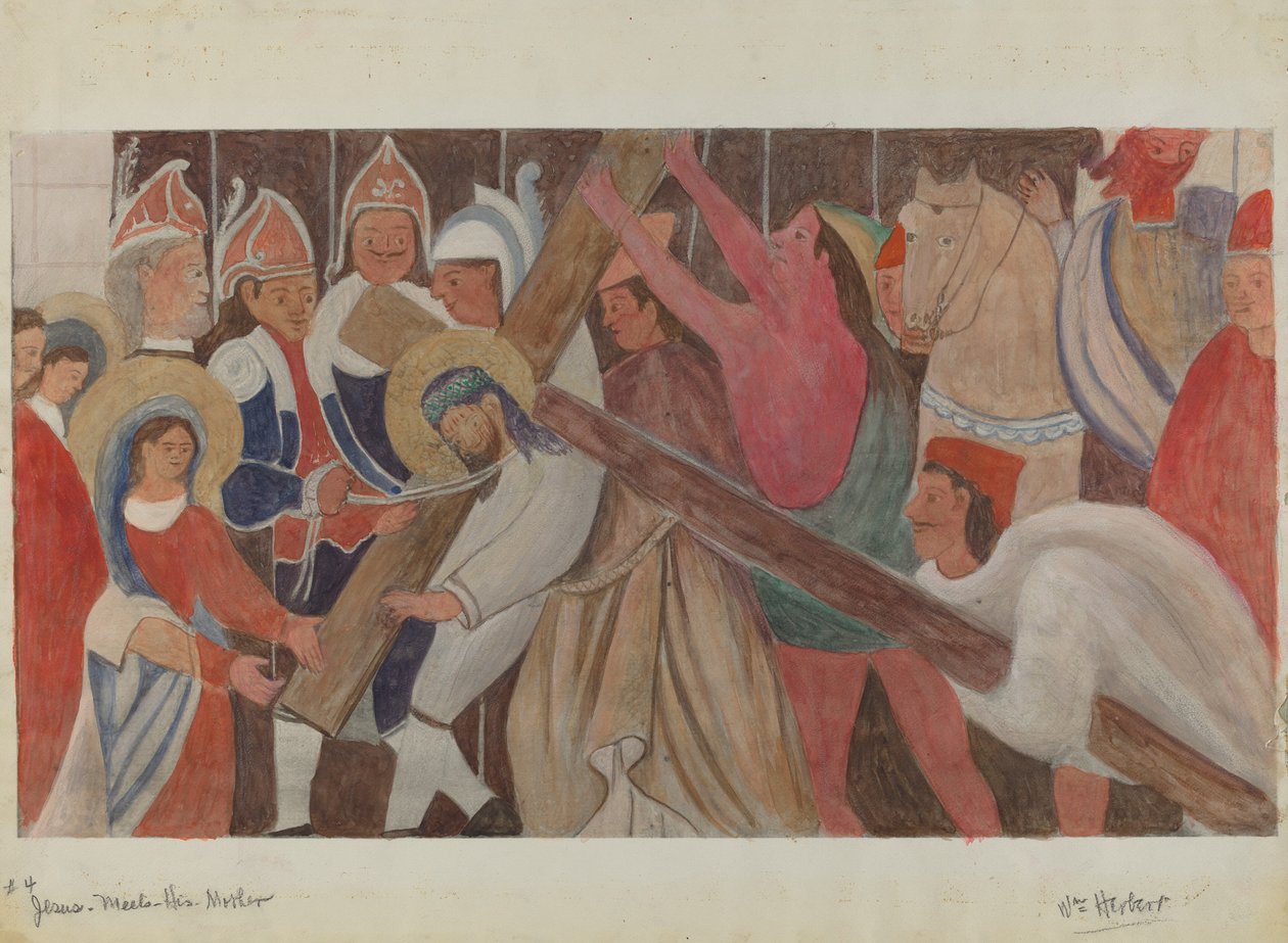 4 Nolu Haç Durağı: İsa Annesiyle Buluşuyor, c. 1936. by William Herbert