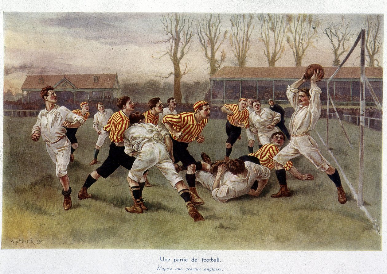 Bir futbol oyunu - bir İngiliz gravüründen by William Heysham Overend