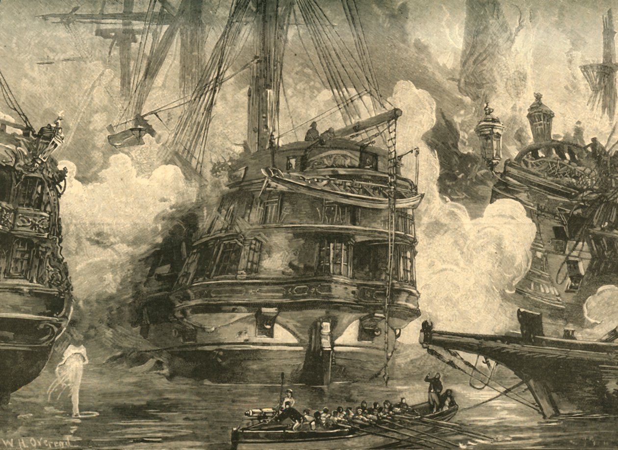 Navarino Muharebesi: HMS Asia, Capitan Bey ve Moharram Bey