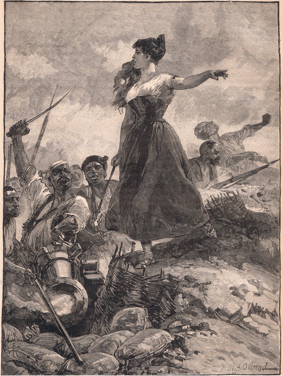 Sragossa Hizmetçisinin Kahramanlığı MS 1808 by William Heysham Overend