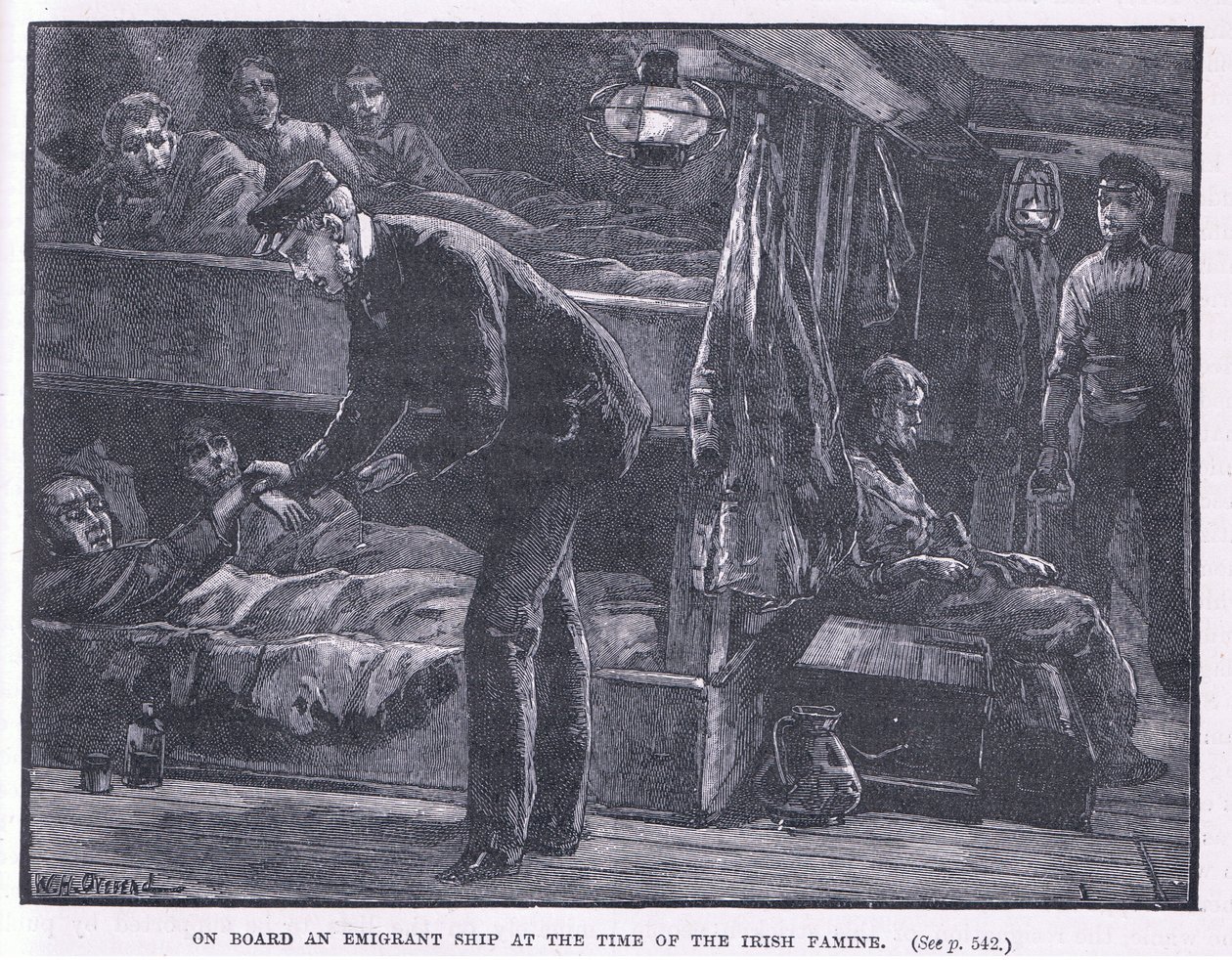 MS 1846 İrlanda kıtlığı sırasında bir göçmen gemisinde by William Heysham Overend