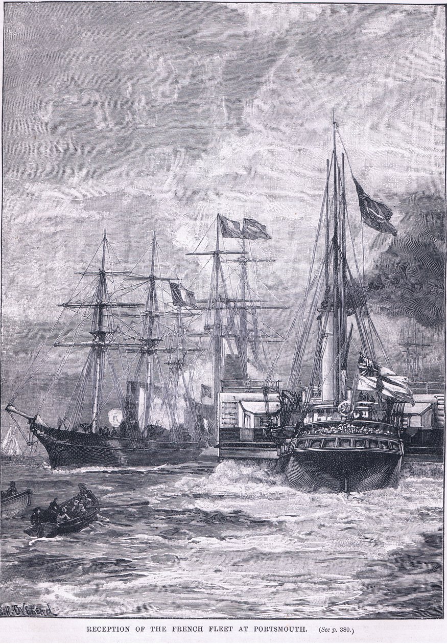 MS 1865'te Portsmouth'ta Fransız Filosunun Kabulü by William Heysham Overend