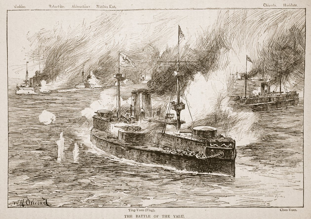 Yalu Nehri Savaşı, 1894, Archibald Forbes, G.A. Henry ve Binbaşı Arthur Griffiths by William Heysham Overend