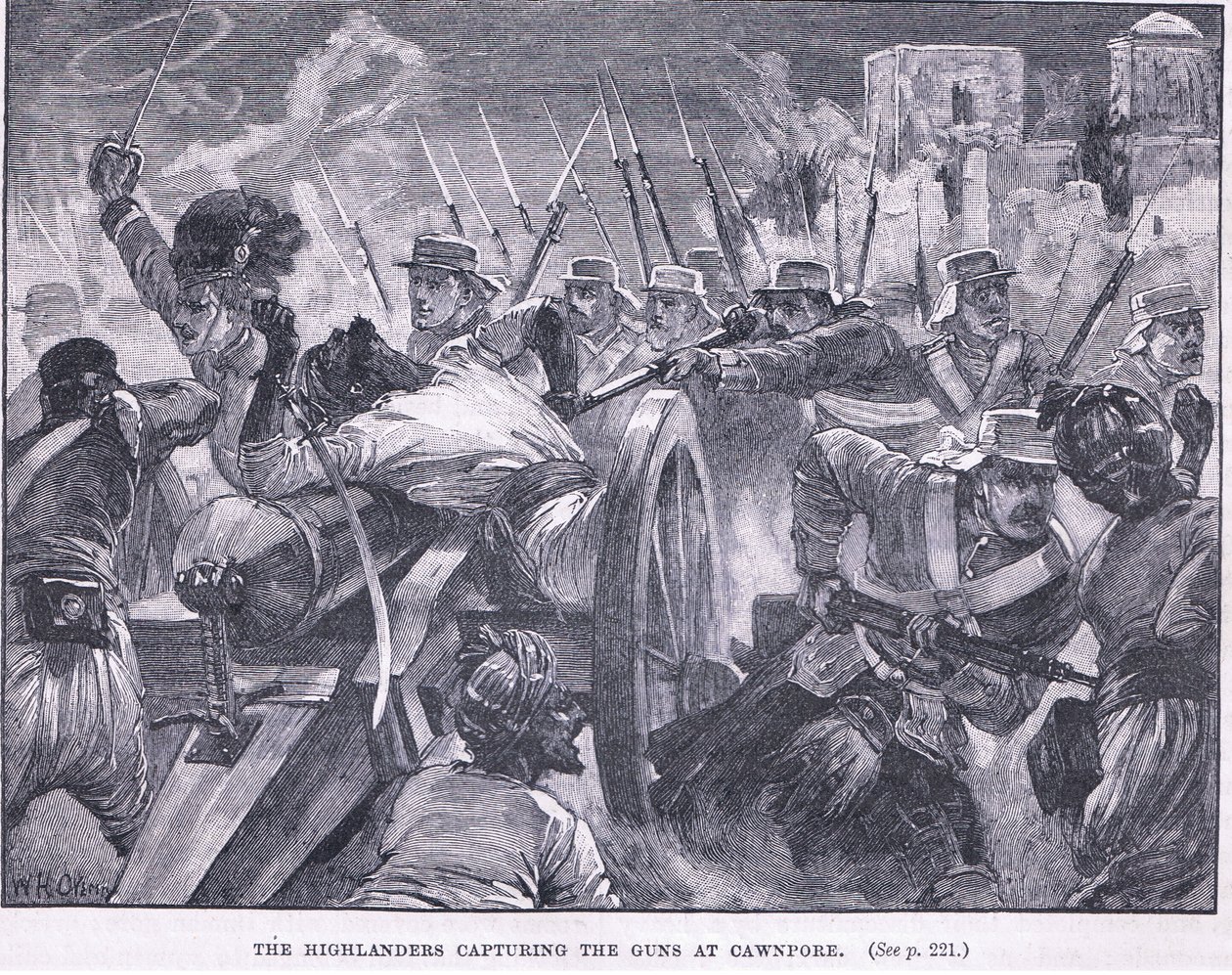 Cawnpore 1857 AD yakalayan Highlanders by William Heysham Overend