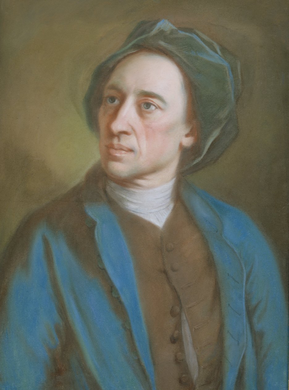 Alexander Pope, c.1739-84 (kağıt üzerinde pastel) by William Hoare