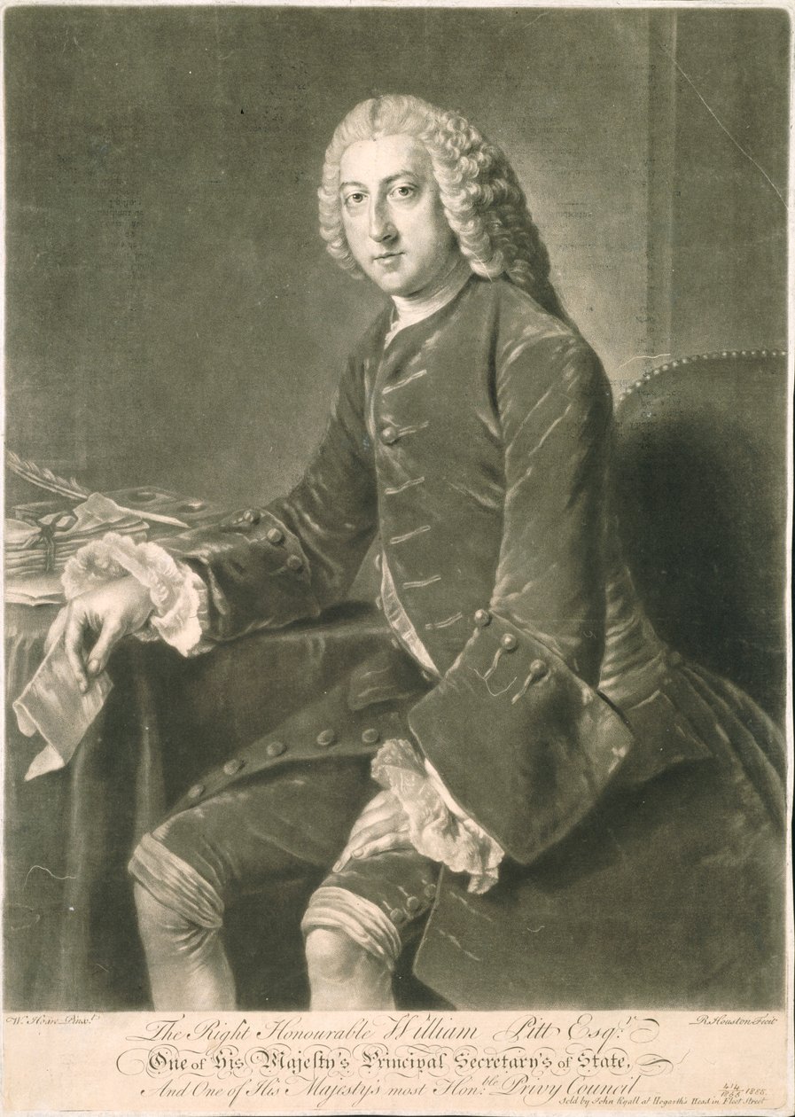 William Pitt, Dışişleri Bakanı, Richard Houston (1721-75) tarafından kazınmış by William Hoare