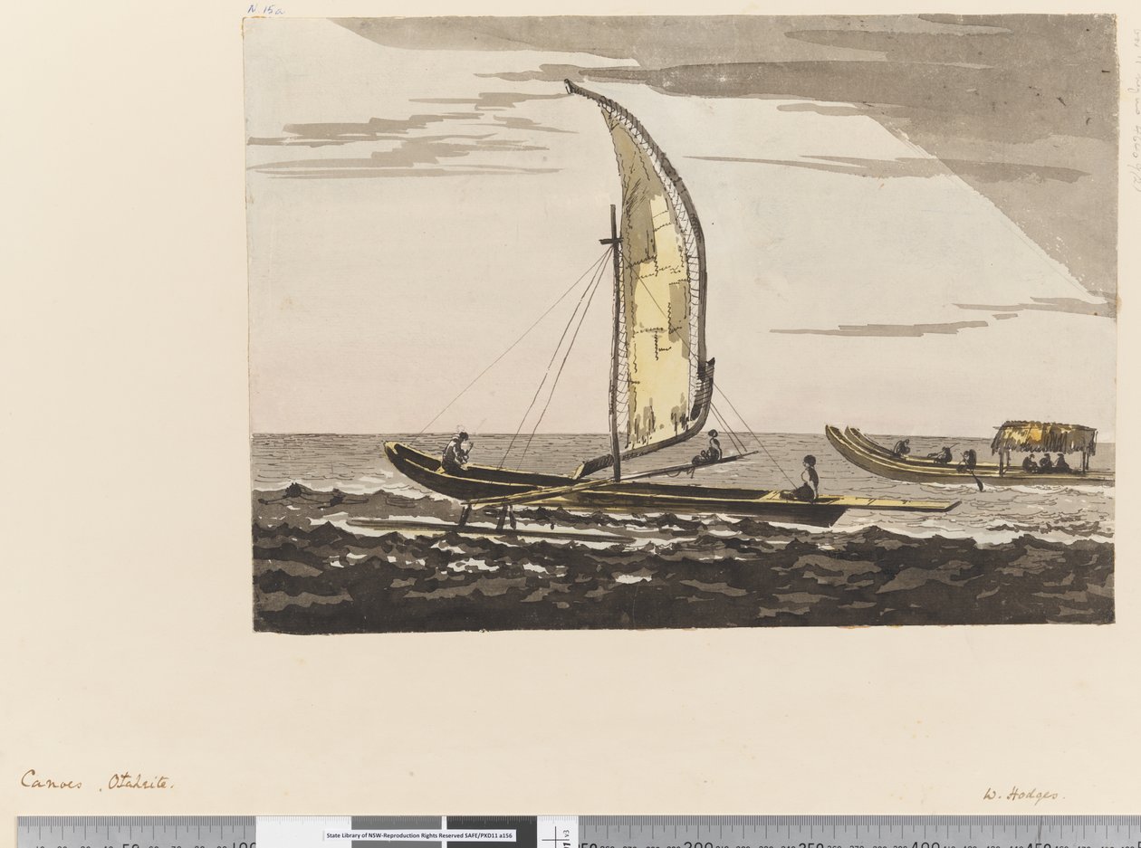 Sayfa 15a Kanolar, Otaheite by William Hodges
