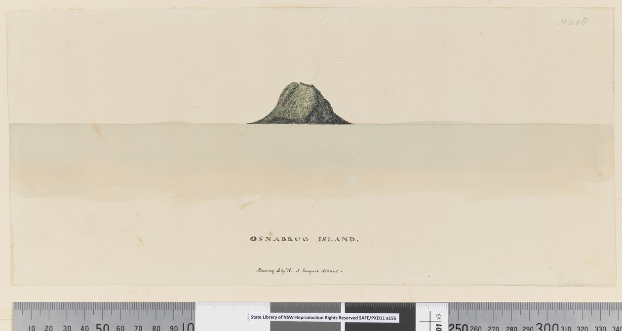 Sayfa 25a/b Osnabrug Adası, S ile W 5 lig uzaklıkta by William Hodges