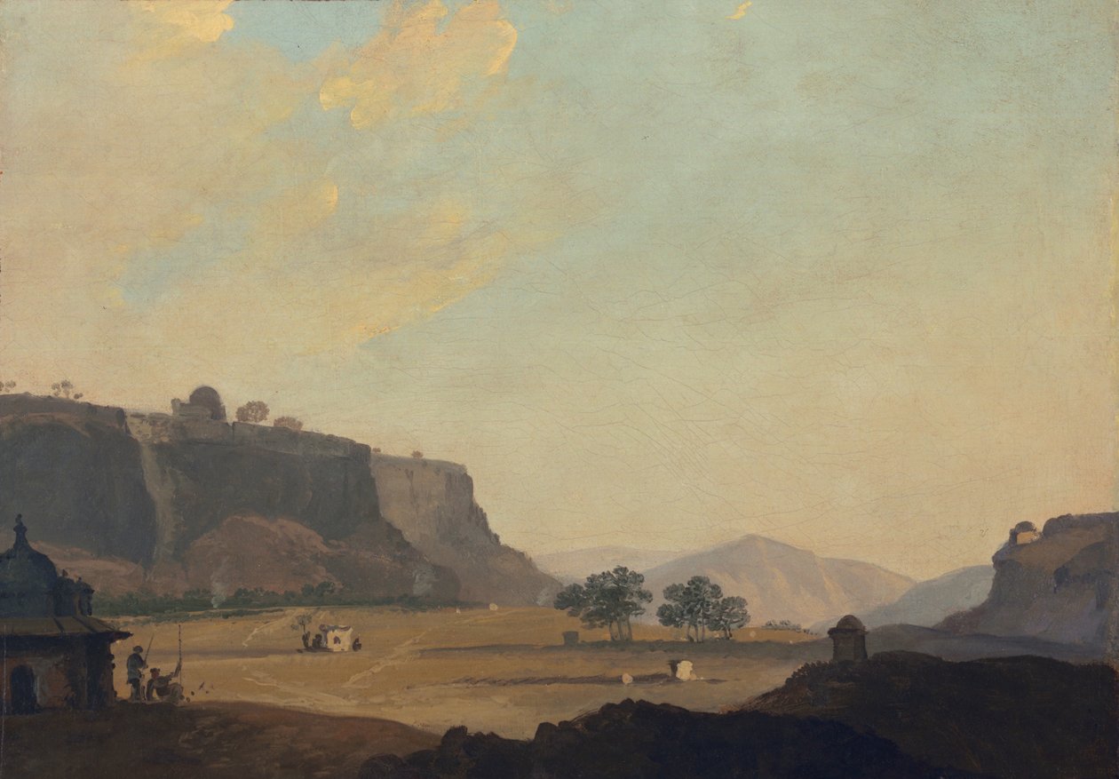 Fort Gwalior, Hindistan, c.1783 yakın görünümü by William Hodges