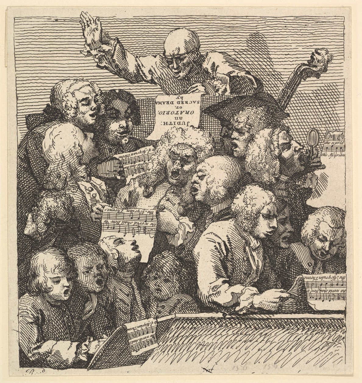Şarkıcılar Korosu veya Oratoryo, Aralık 1732. by William Hogarth