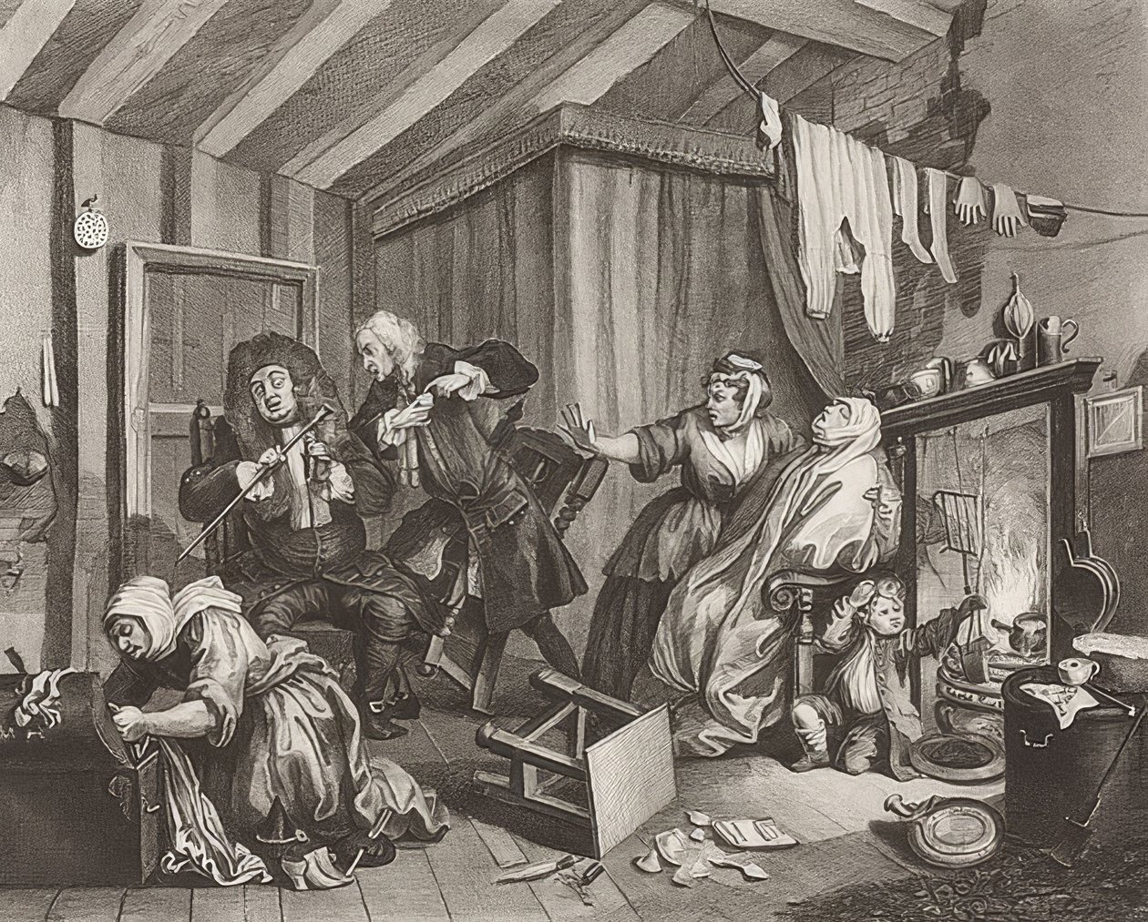 Bir Fahişe S İlerleme / Bir Fahişenin Yolu. Sayfa 5: Ölüm. 1732 by William Hogarth
