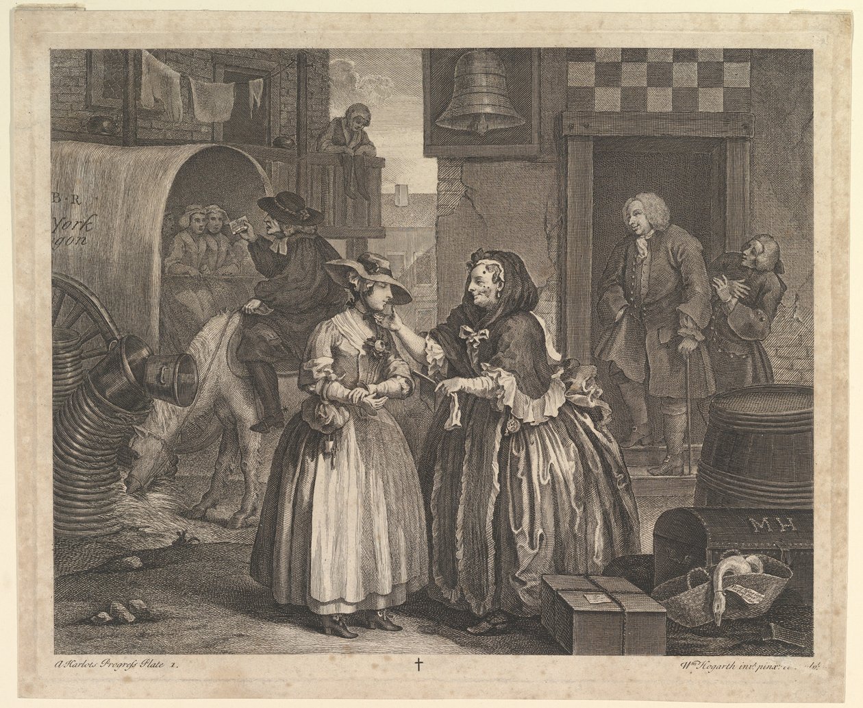 A Harlots Progress, Levha 1, Nisan 1732. by William Hogarth