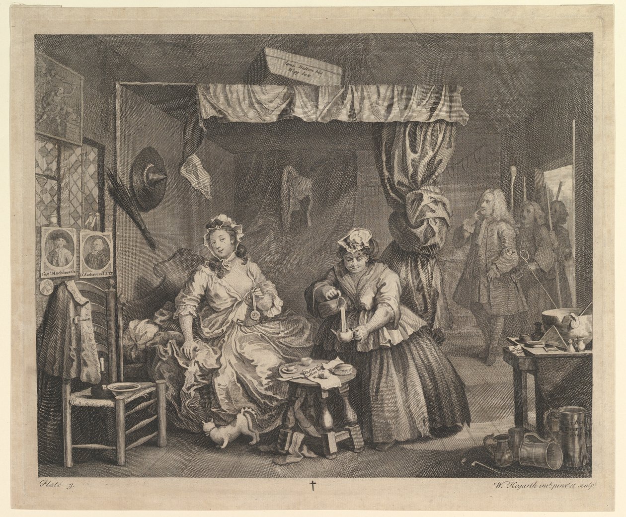 A Harlots Progress, Levha 3, Nisan 1732. by William Hogarth