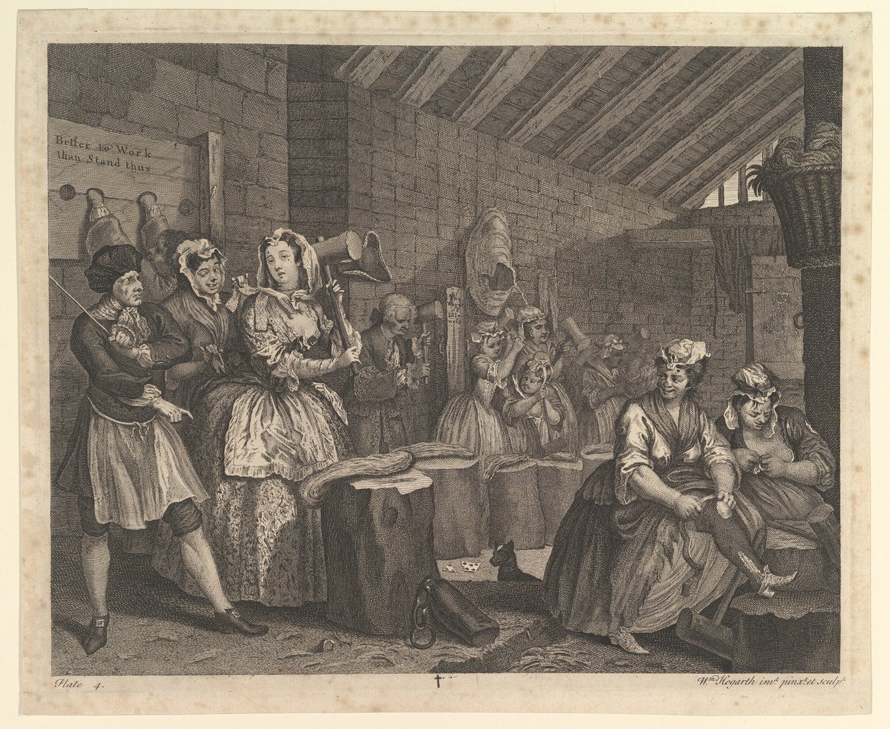 A Harlots Progress, Levha 4, Nisan 1732. by William Hogarth