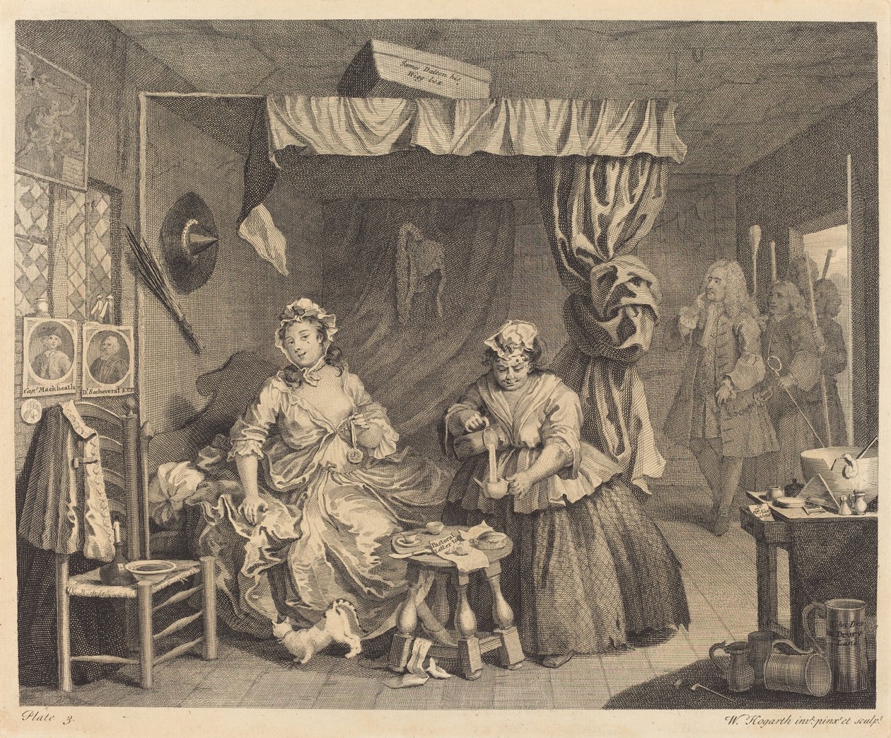 Bir Fahişenin İlerlemesi: pl.3 by William Hogarth