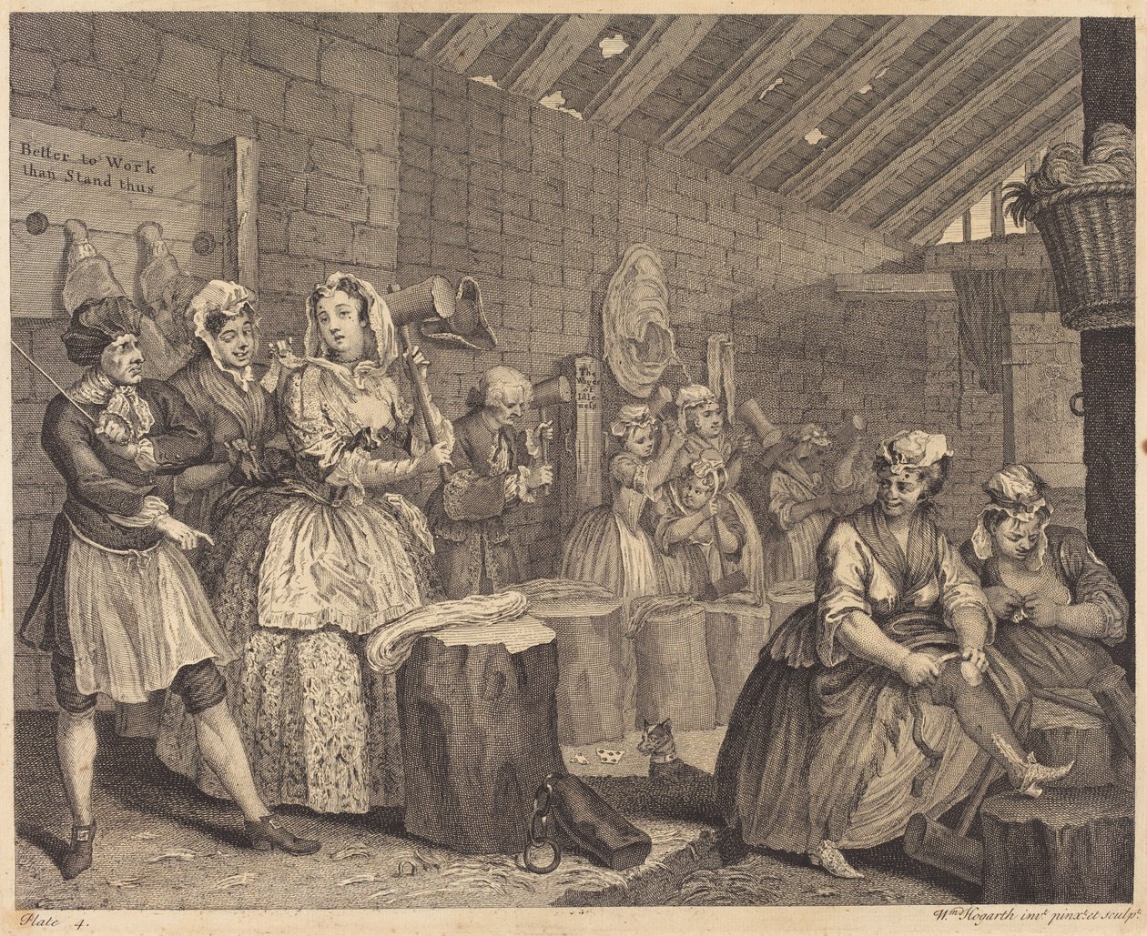 Bir Fahişenin İlerlemesi: pl.4 by William Hogarth