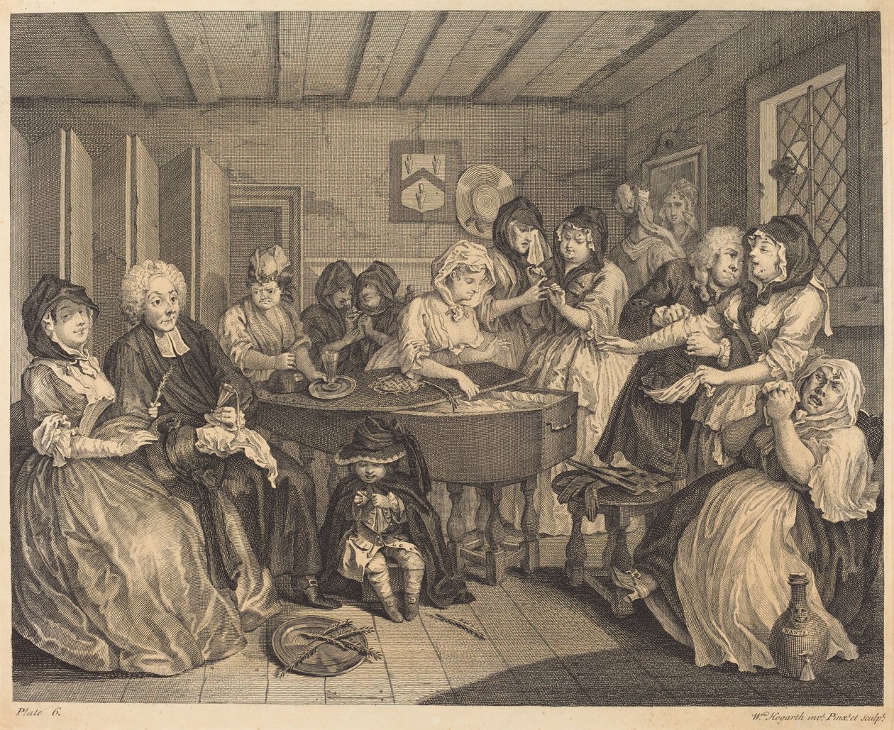 Bir Fahişenin İlerlemesi: pl.6 by William Hogarth