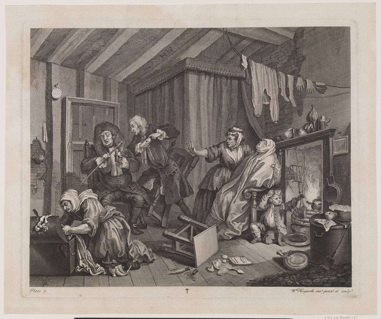 Bir Fahişenin İlerlemesi, plaka 5 by William Hogarth