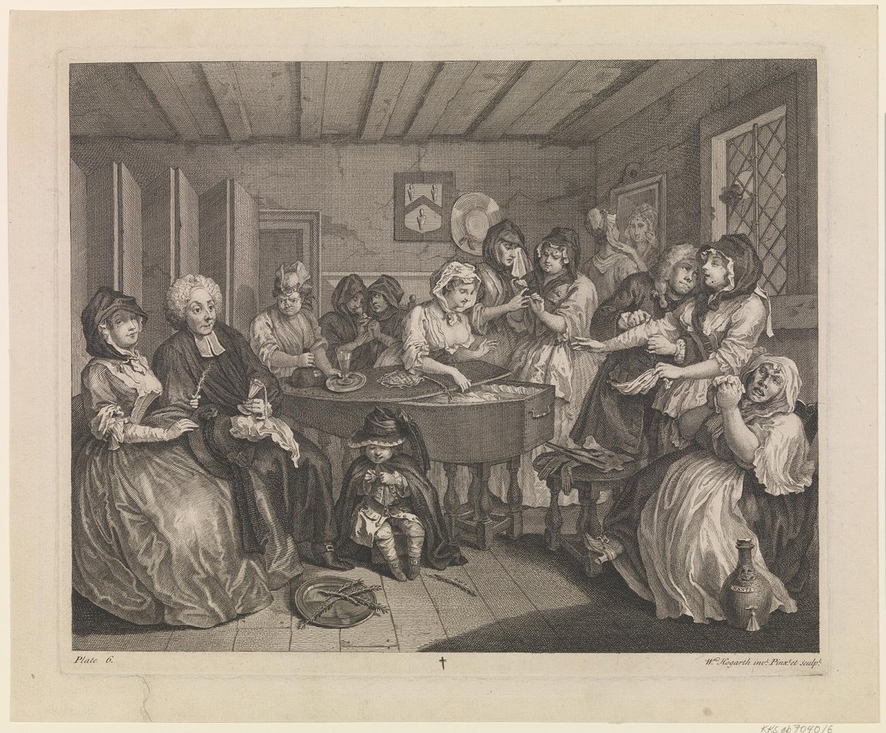 Bir Fahişenin İlerlemesi, plaka 6 by William Hogarth
