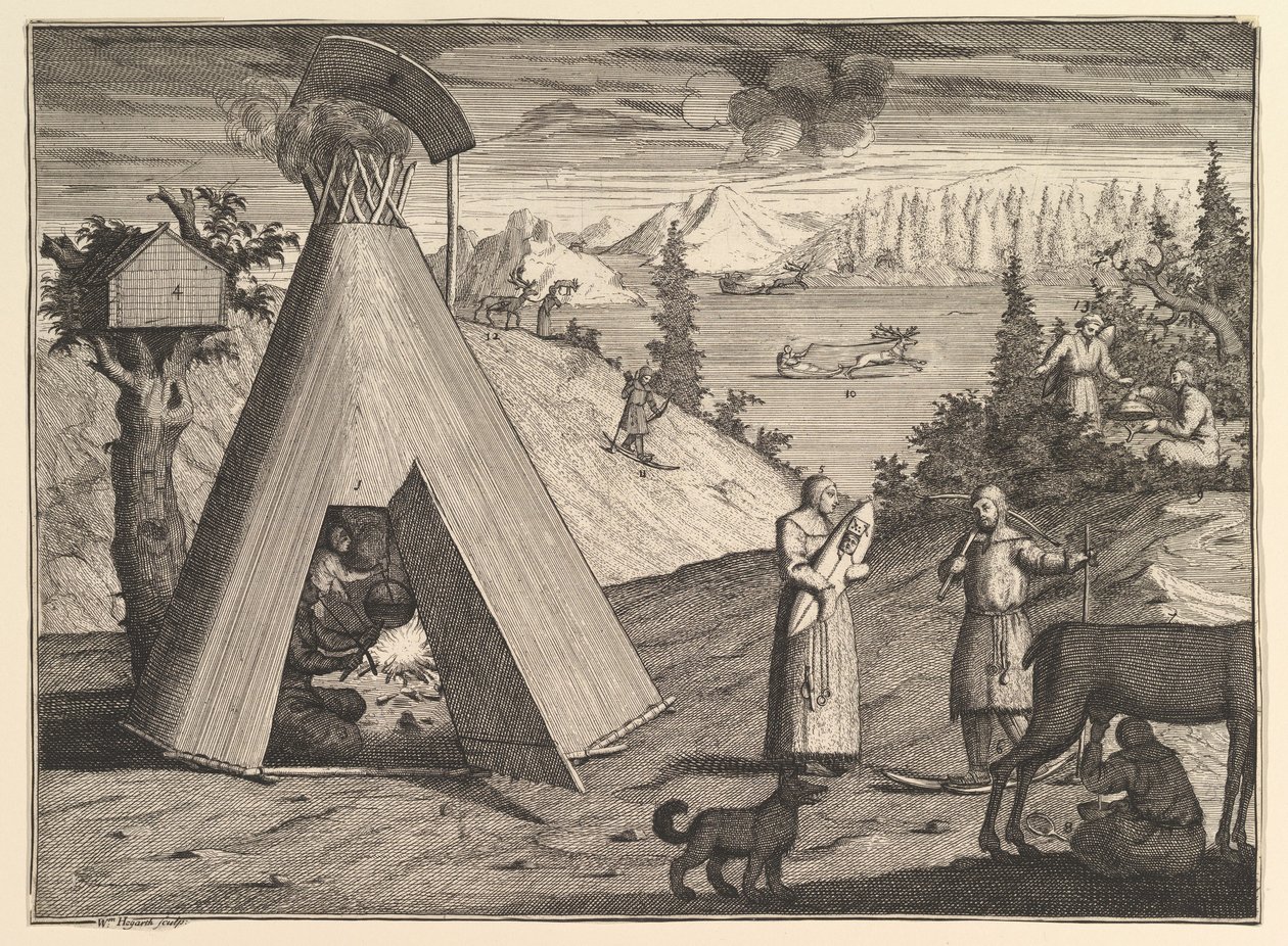 Bir Laponya Kulübesi Aubry de La Mottrayes Avrupa, Asya ve Bir Kısmı..., 1723-24. by William Hogarth