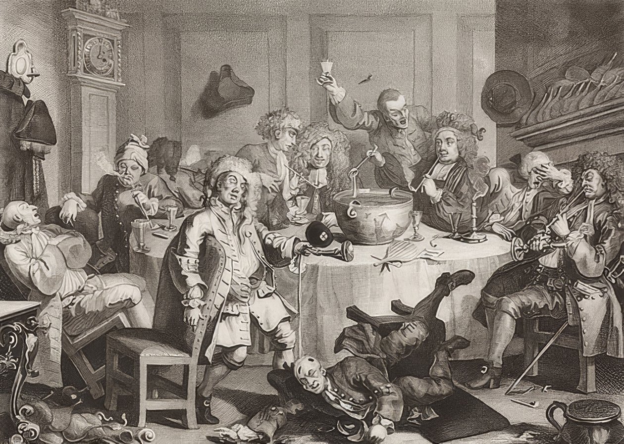 Bir Gece Yarısı Modern Konuşma. 1733 by William Hogarth