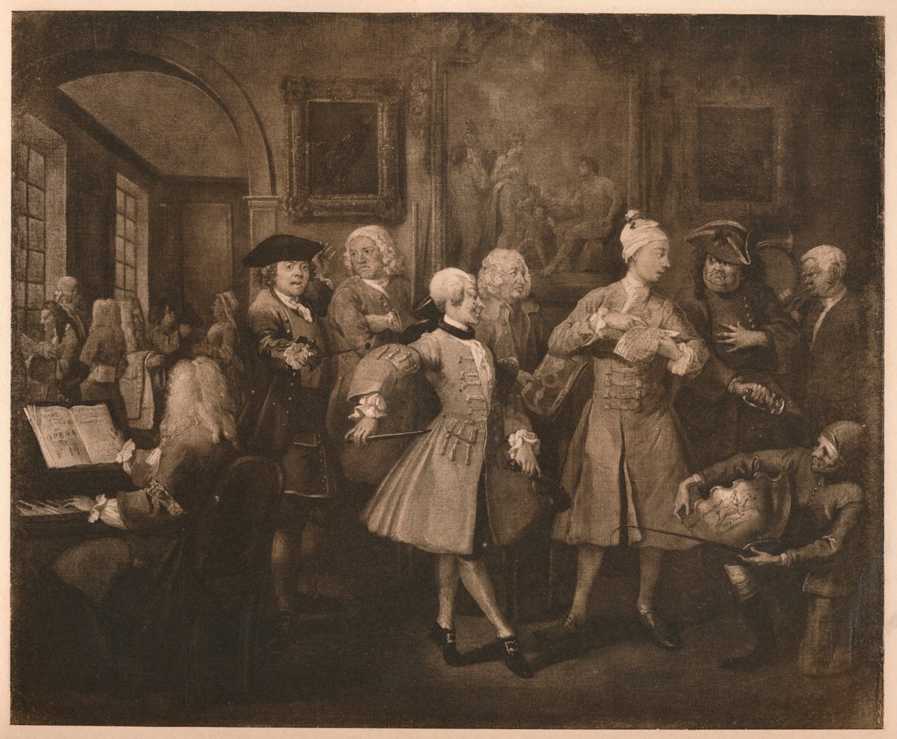 Bir Rakes İlerlemesi - 2: Levée, 1733. by William Hogarth