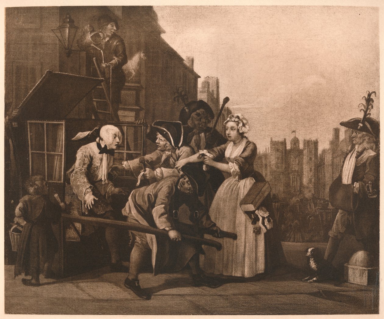 A Rakes Progress - 4: Tutuklama, 1733. by William Hogarth