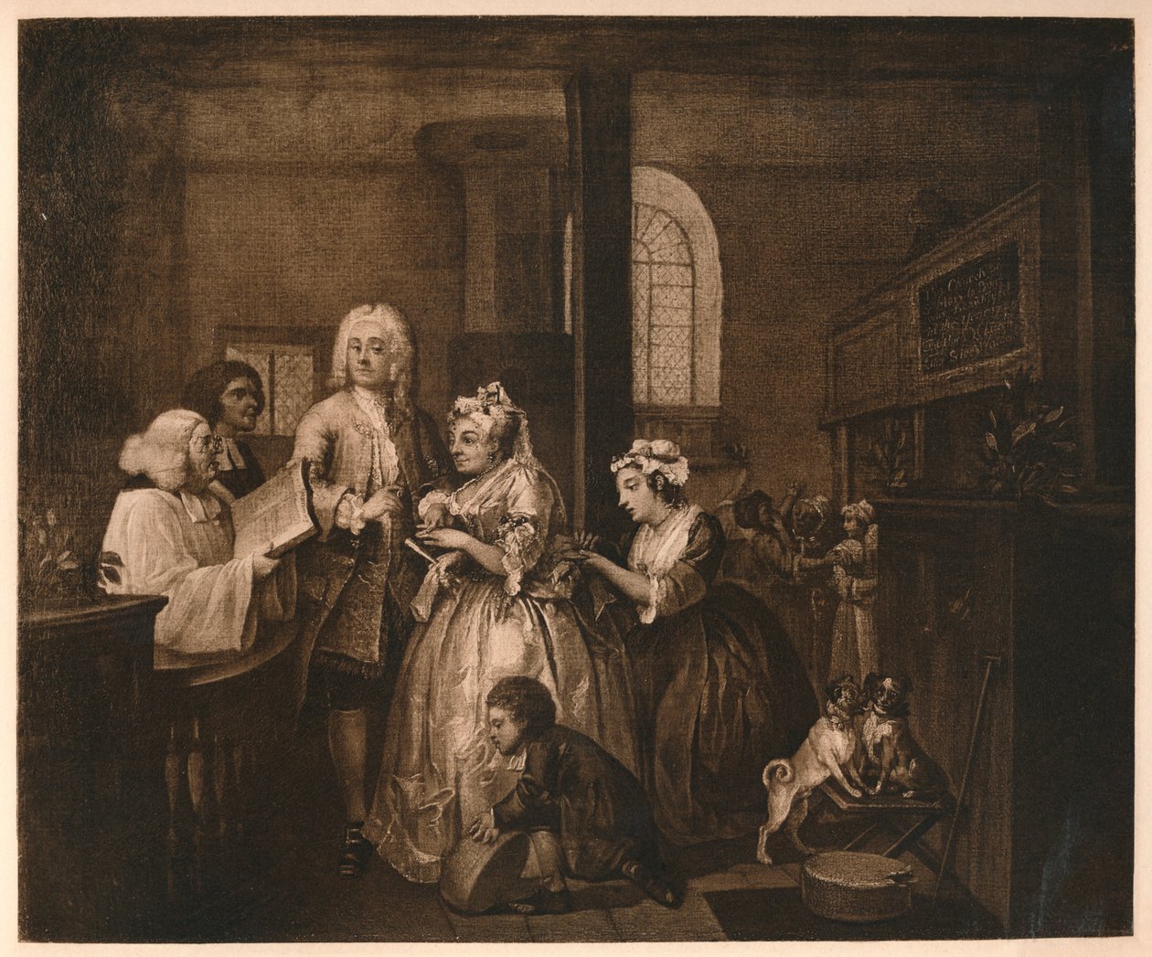 A Rakes Progress - 5: Evlenir, 1733. by William Hogarth