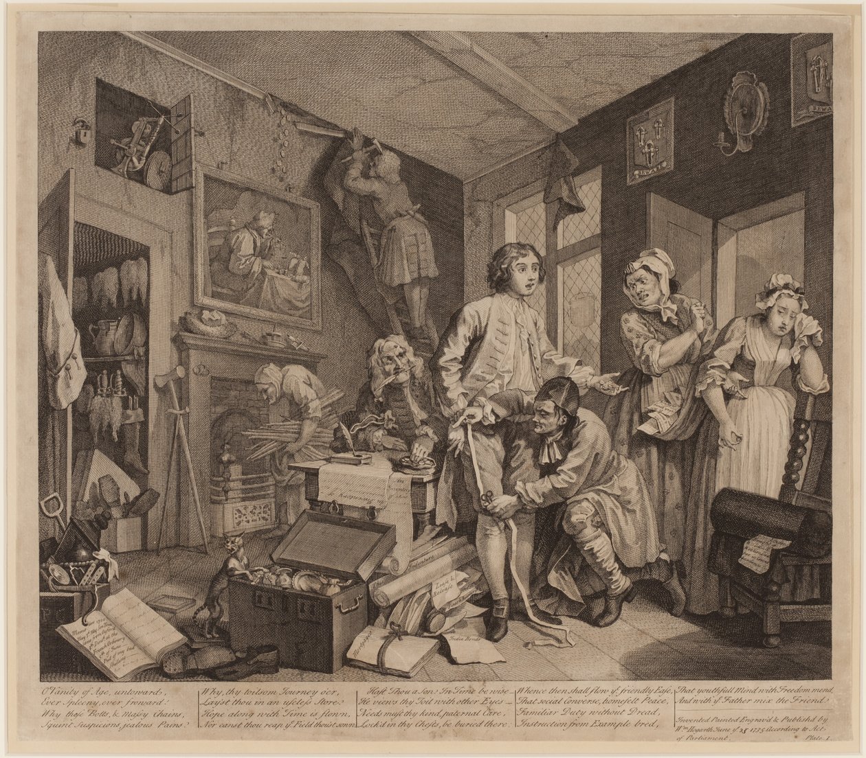Bir Tırmık İlerlemesi, Plaka 1 by William Hogarth