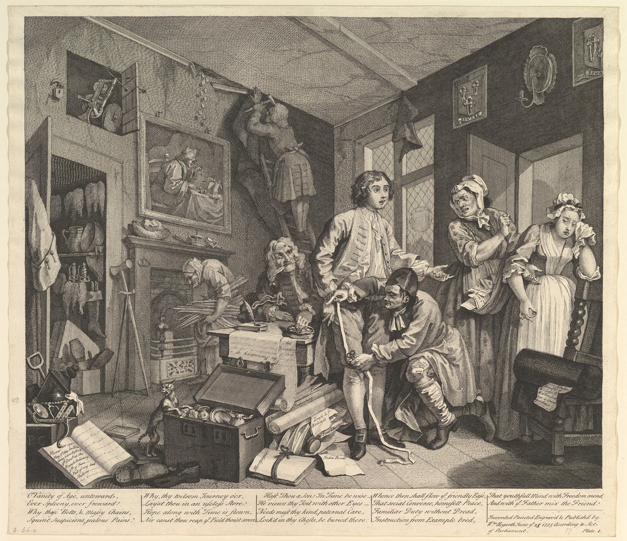 A Rakes Progress, Levha 1, 25 Haziran 1735. by William Hogarth